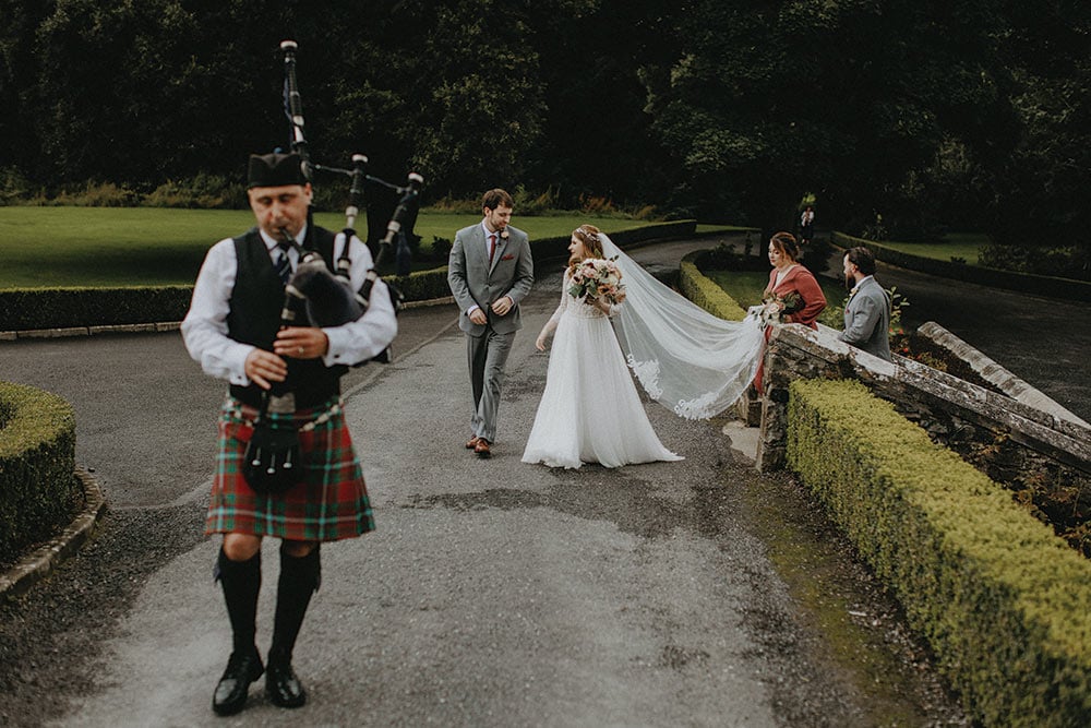 bagpipes at ireland wedding