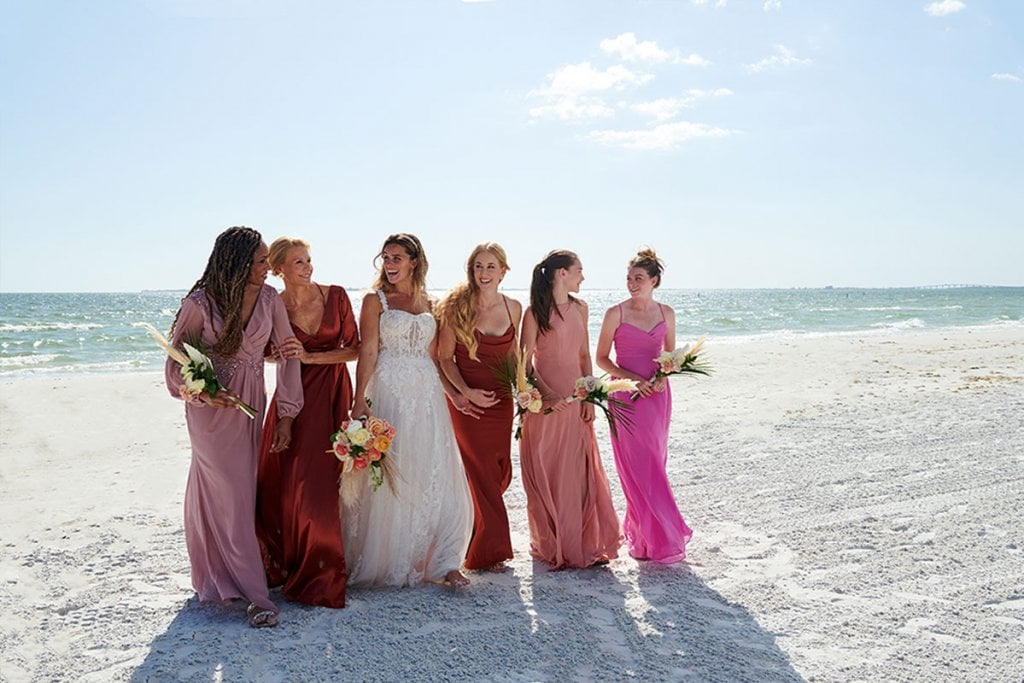 wedding party on beach