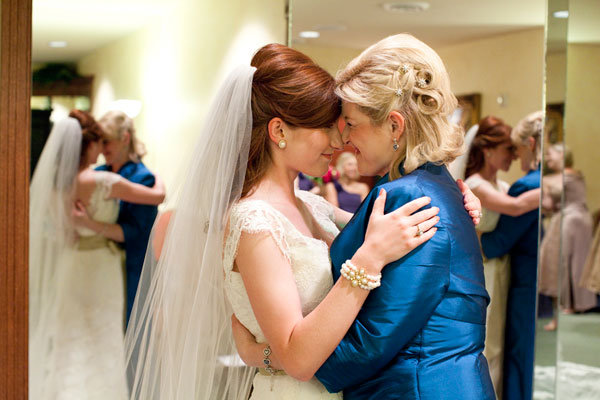 bride and mom