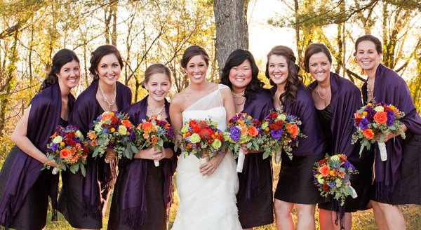 bridesmaids fall wedding