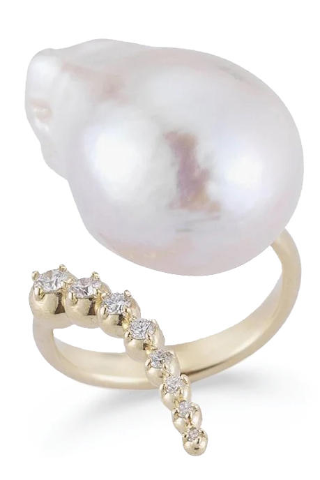 pearl engagement ringa