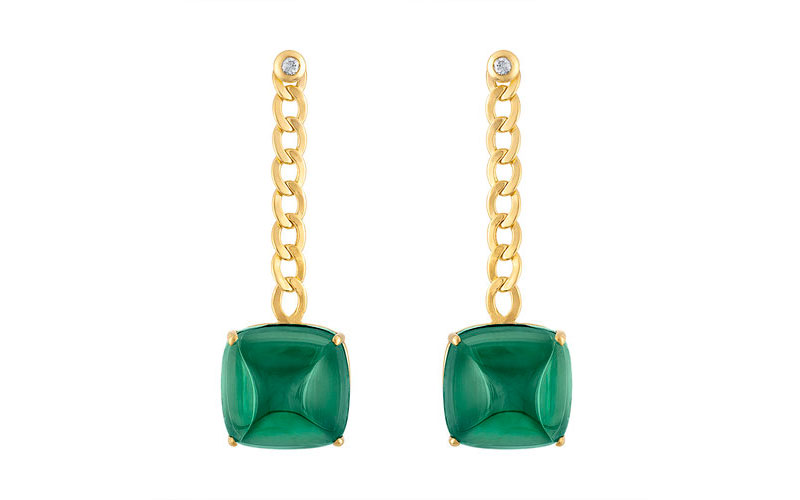 Green Drop Earrings