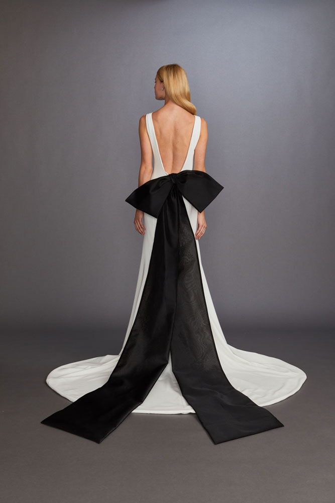 Black Bow Wedding Gown