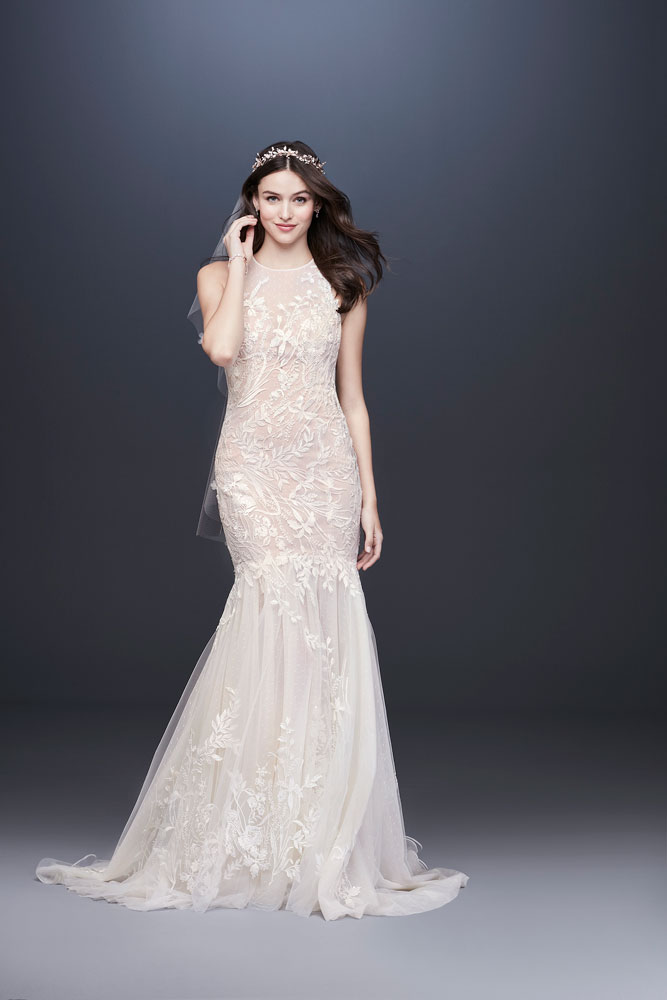 Illusion Neckline Wedding Gown