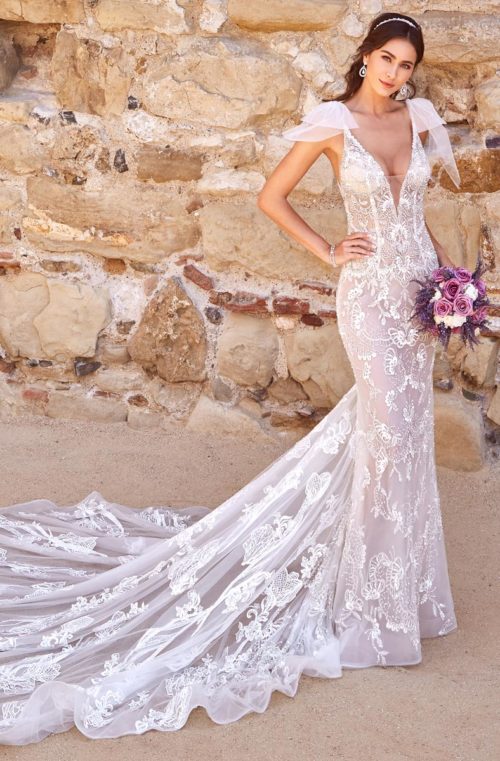 Sheer Wedding Gown with Straps