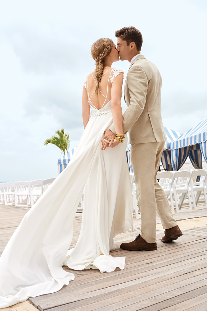 mikaella beach wedding gown