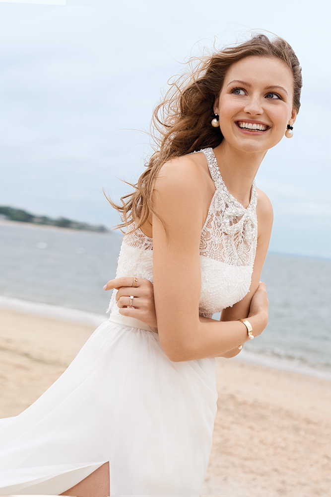 rosa clara beach wedding gown