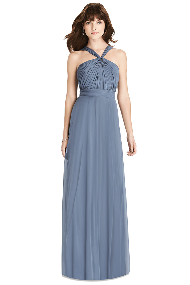 after six blue bridesmaid dress