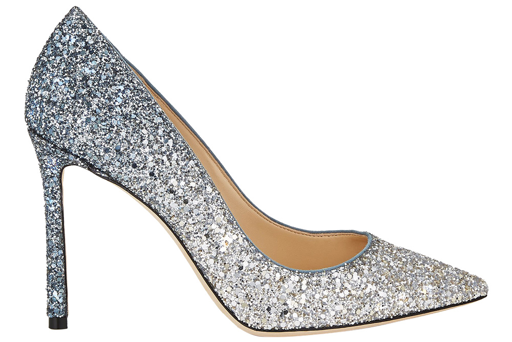 blue ombre glitter heels by jimmy choo