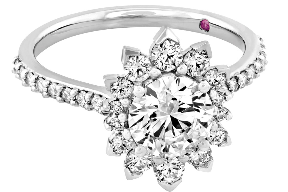 hayley paige for hearts on fire floral engagement ring