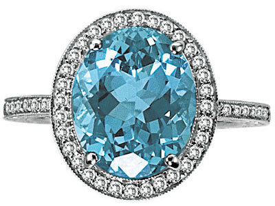 blue engagement ring