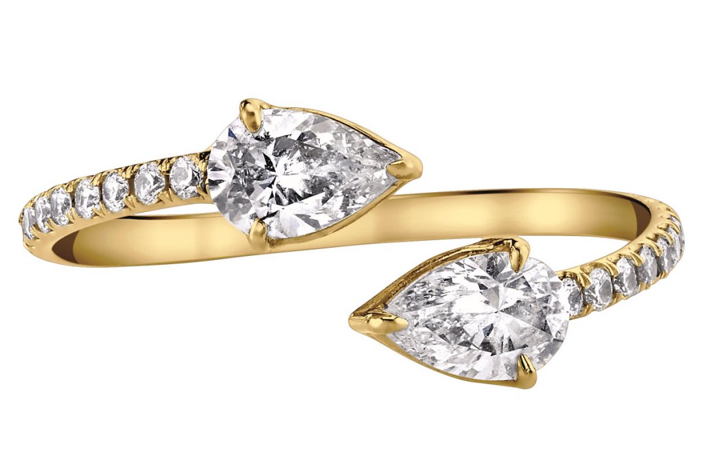 anita ko two stone yellow gold engagement ring