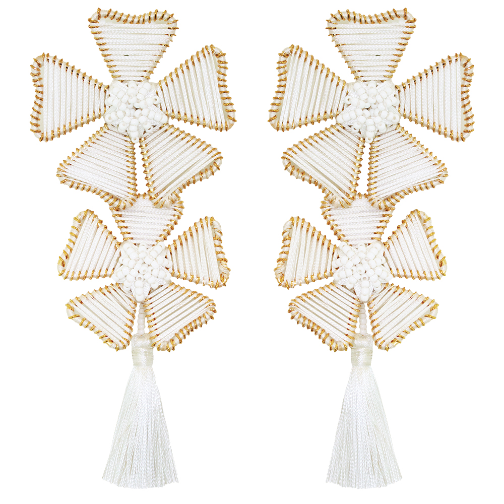 Flower tassel earrings