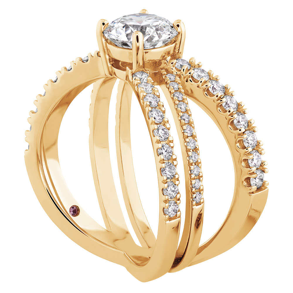 Hayley Paige x Hearts on Fire gold engagement ring