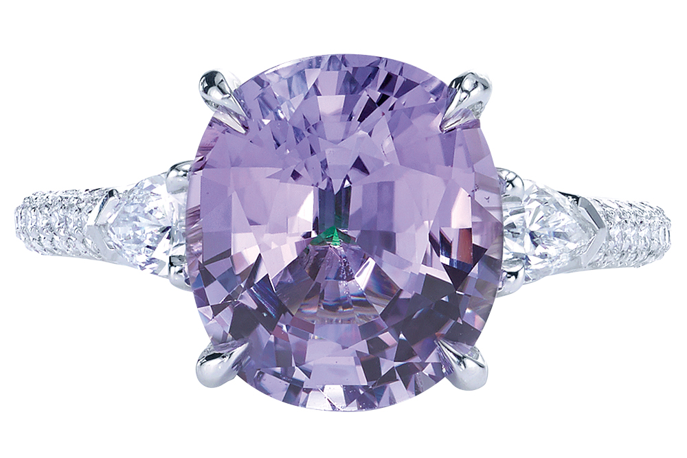 Purple sapphire engagement ring by Jean Dousset