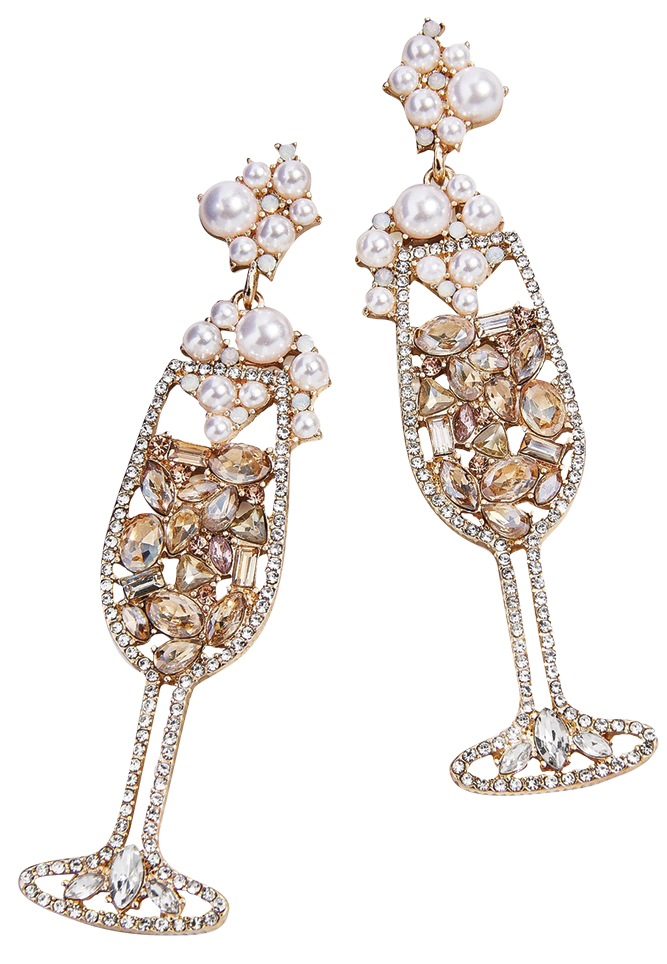 champagne glass shaped earrings by baublebar