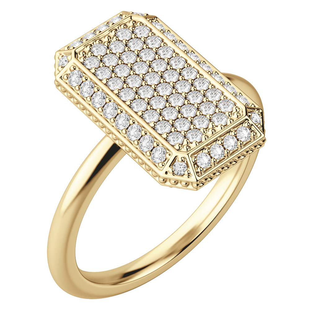 Emerald Pave Ring in 14K gold by 12Ffifteen
