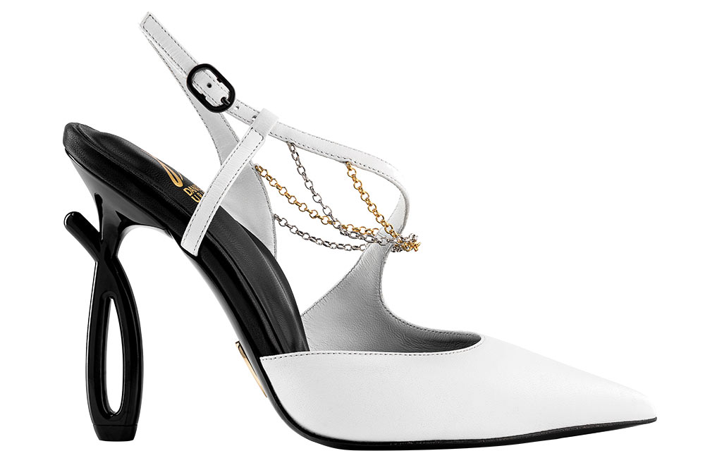 daniela uribe black and white leather pump