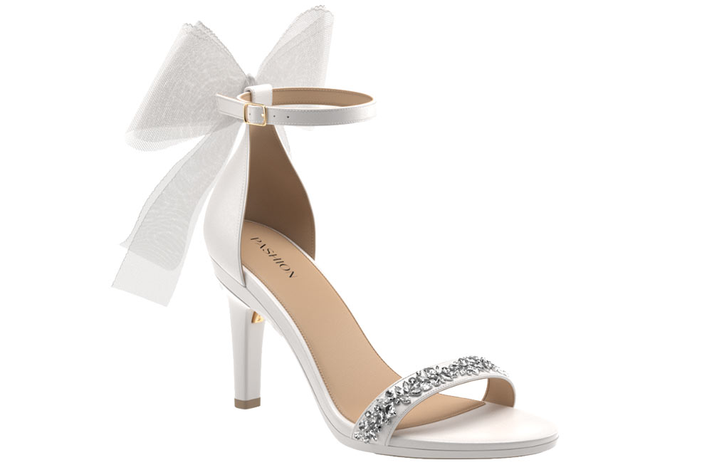 pashion footwear satin heel with bow detail