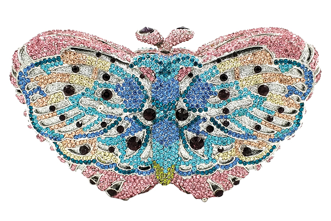 Rhinestone butterfly clutch by Little Luxuries Designs