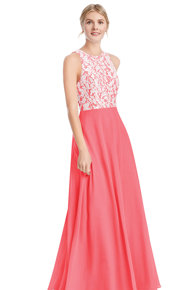 Coral bridesmaid dress by Azazie