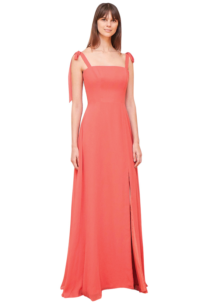 Coral bridesmaid dress by Dessy Bridesmaid