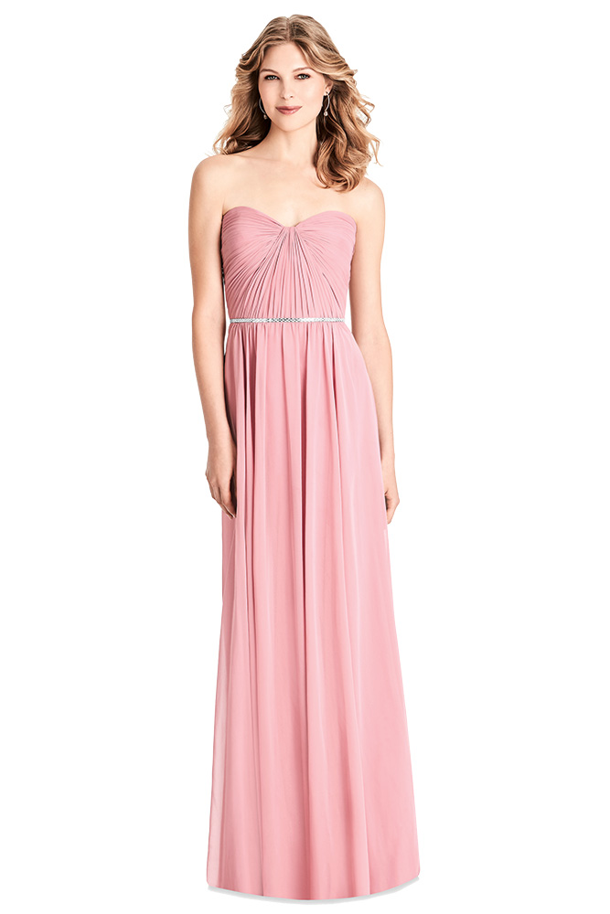 Coral bridesmaid dress by Jenny Packham exclusively at Dessy