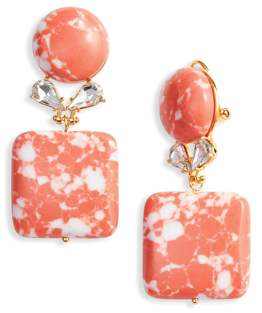 Coral howlight earrings by Lele Sadoughi