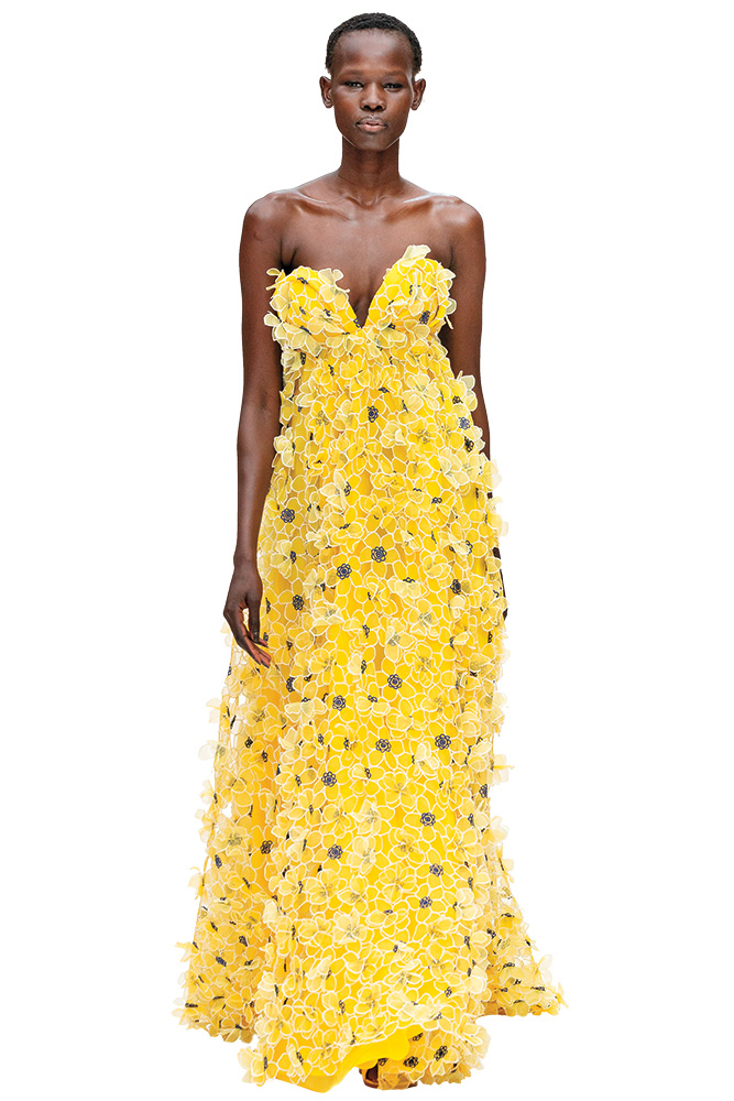 Carolina Herrera yellow floral gown