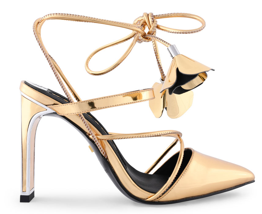 gold lace up heel by kat maconie