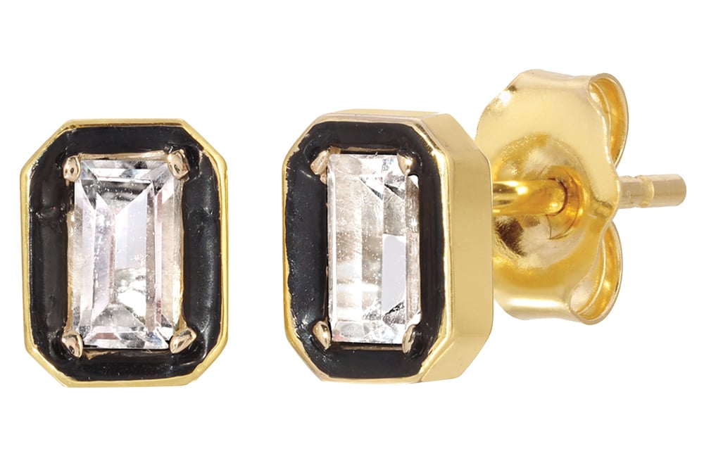 emerald cut stud earrings