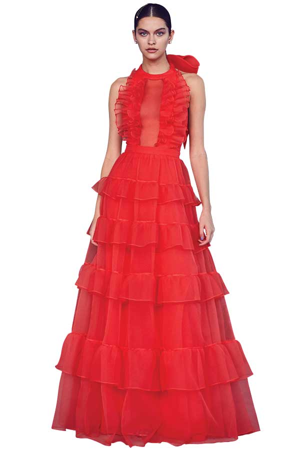 Flor et al red bridesmaid dress