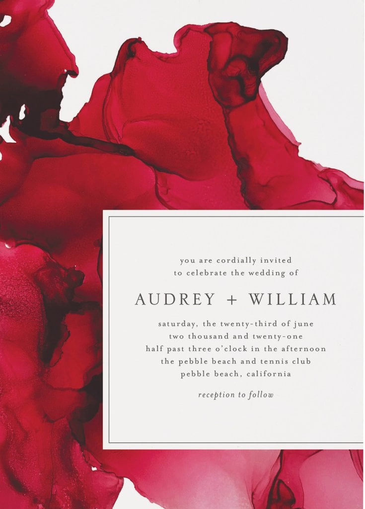 Red wedding invitation Minted