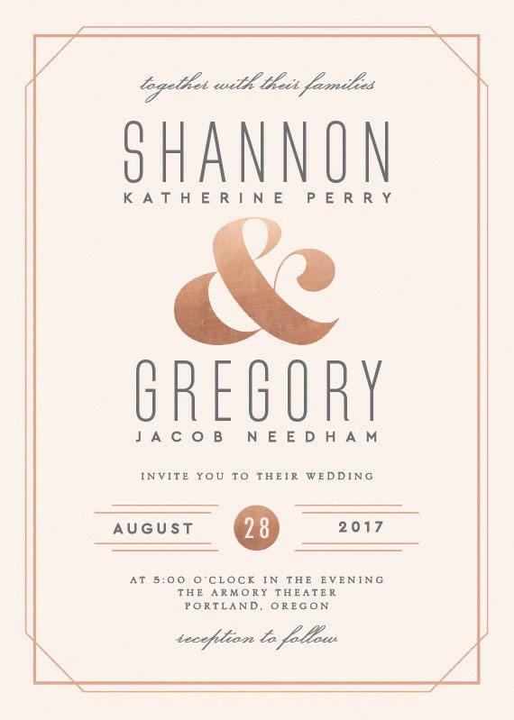 chic ampersand wedding invite by elli