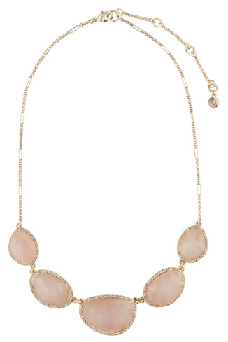 rose quartz statement necklace by chloe and isabel