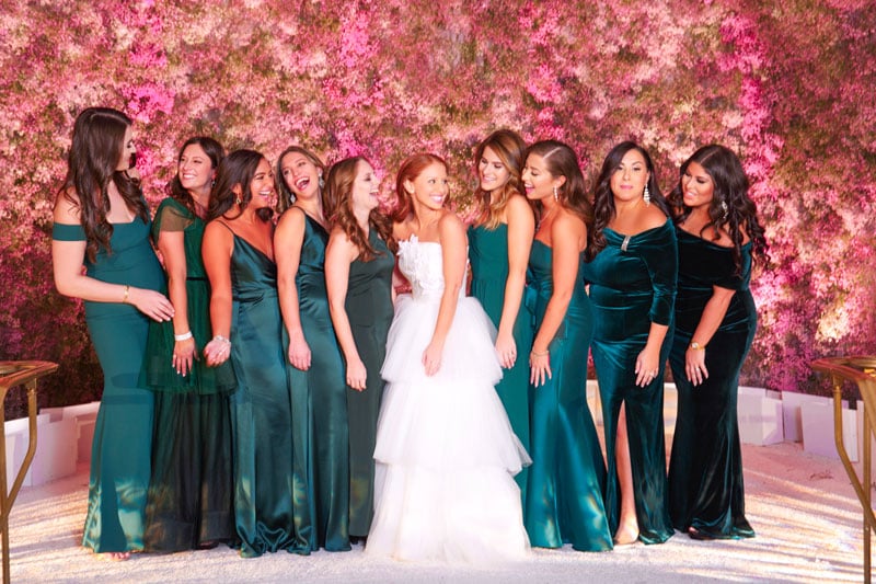 Bride with bridesmaids