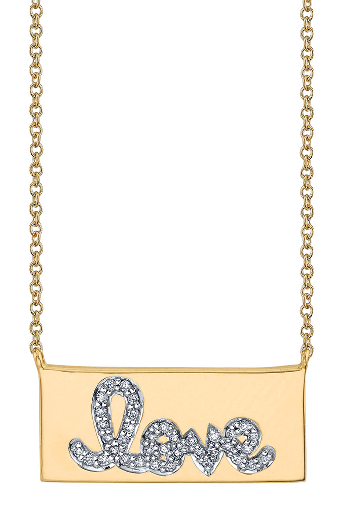 Gold bar necklace by Sydney Evans