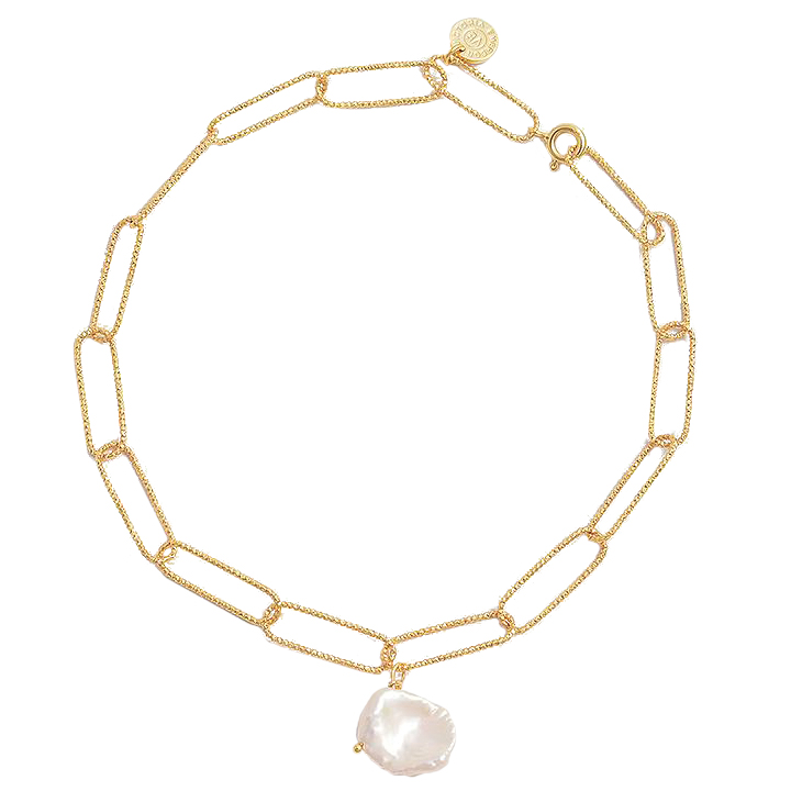 pearl chainlink anklet by victoria emerson