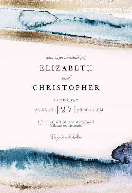 watercolor wedding invitation by greetings island