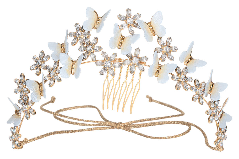 enamel butterfly headpiece by jennifer behr