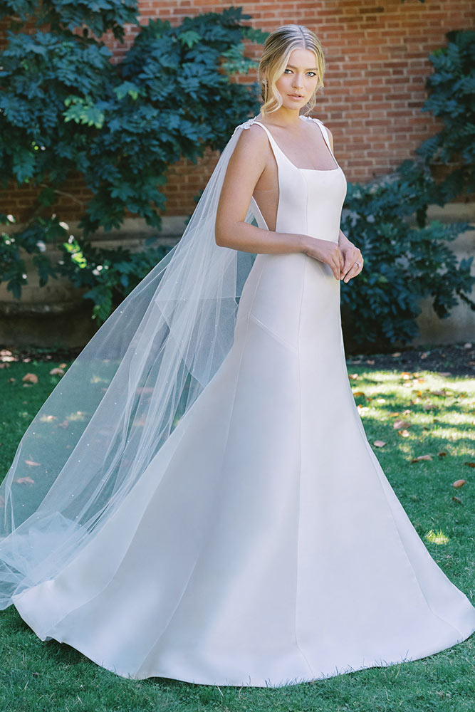 Classic Satin A-line Gown | Kleinfeld Bridal