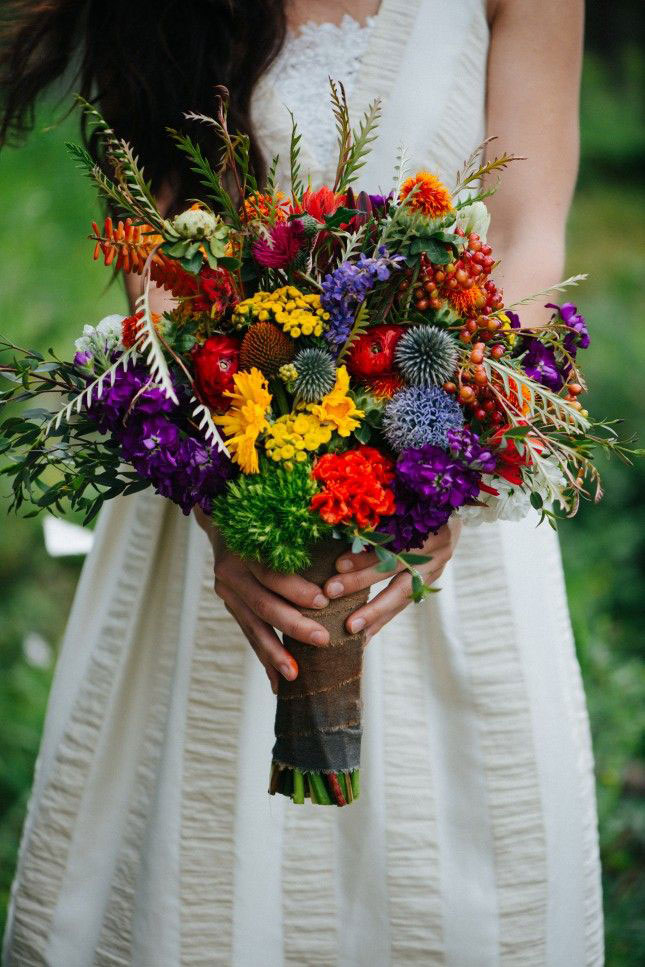 colorful bridal bouquet