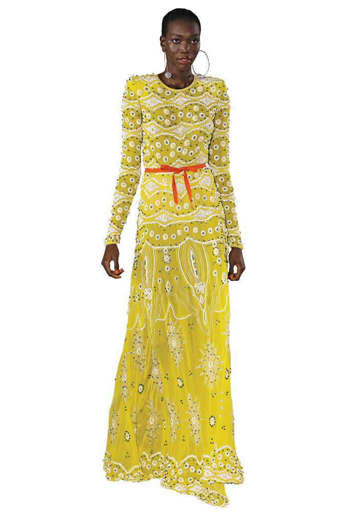 Yellow wedding gown by Naeem Kahn