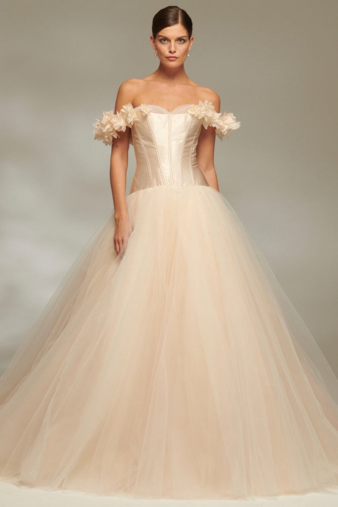 drop waist wedding gown