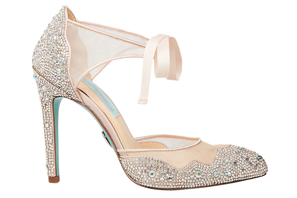 rhinestone stiletto heel blue by betsey johnson