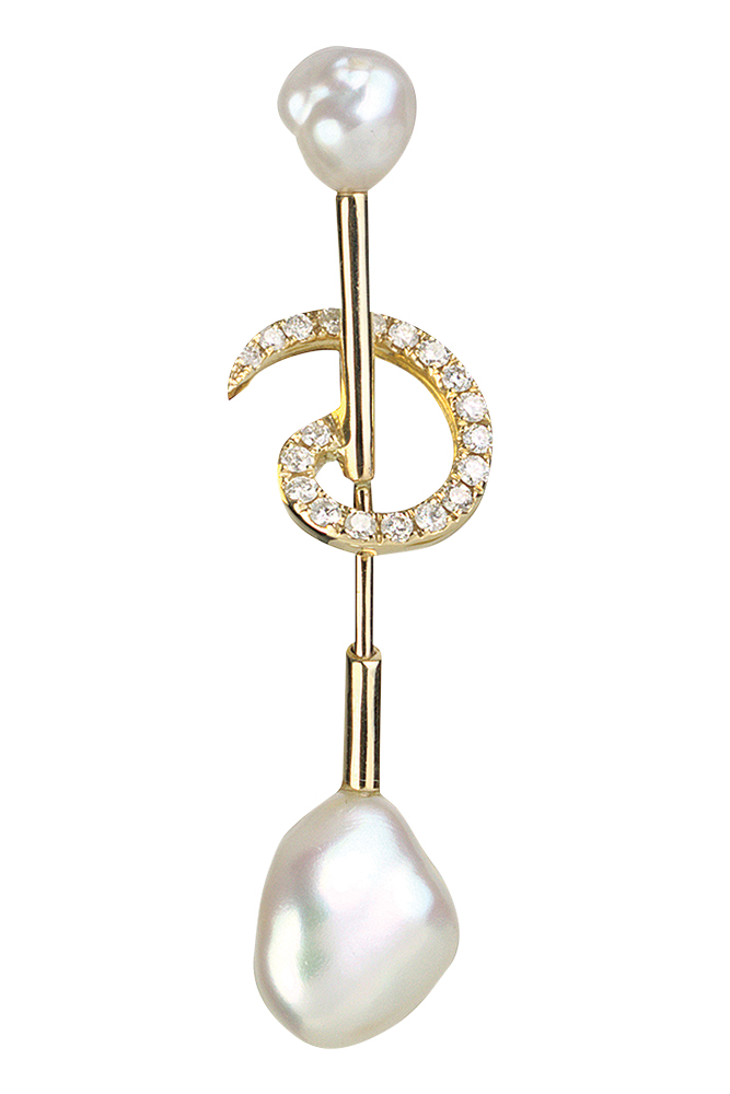 diamond pearl earring
