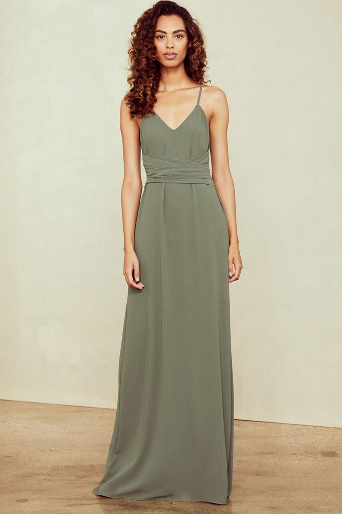 nouvelle amsale green bridesmaid dress