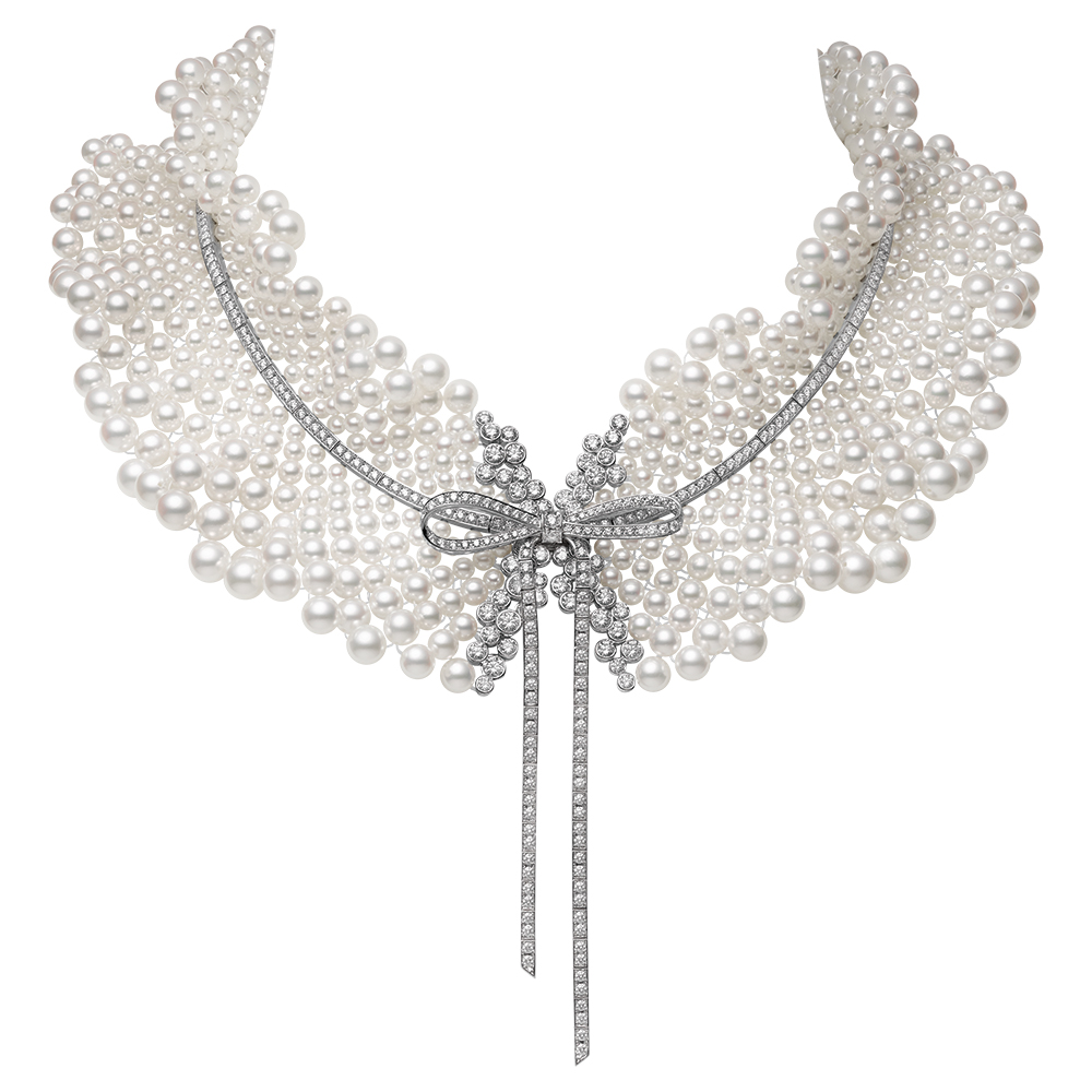 Diamond and pearl necklace by Mikimoto