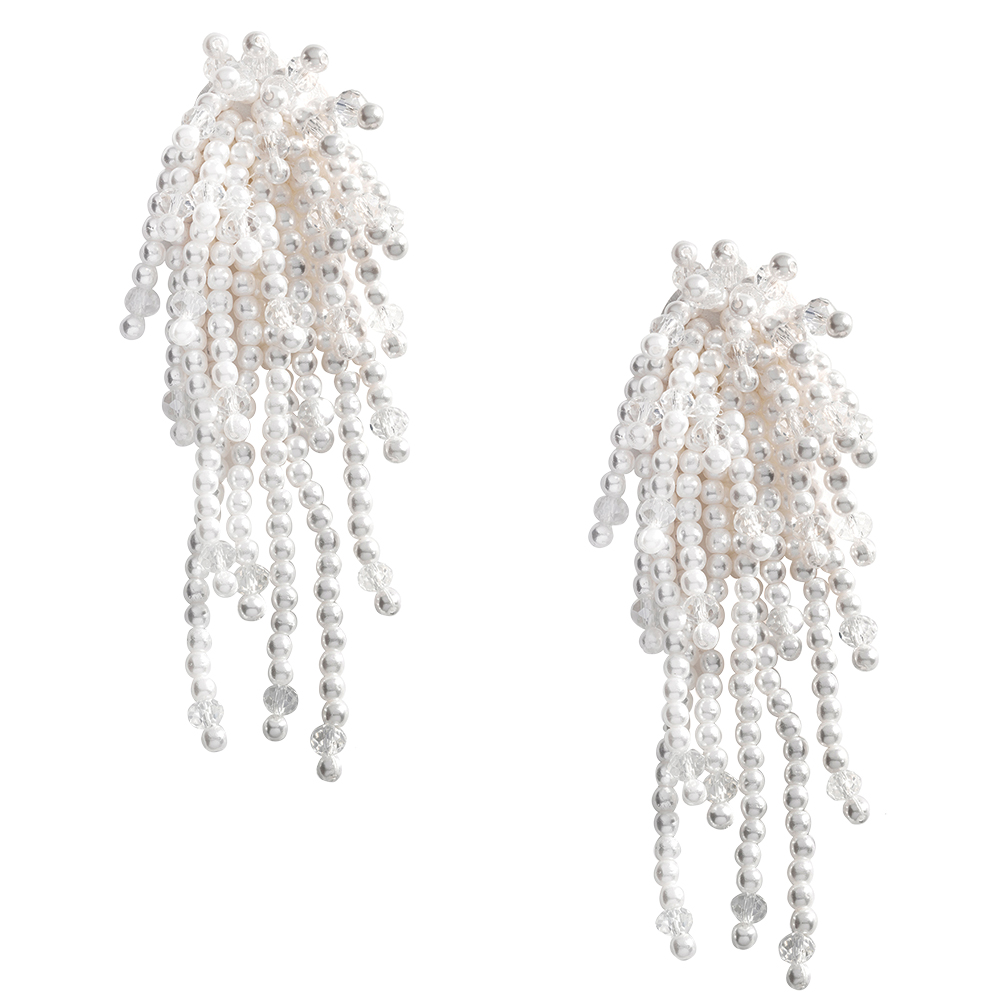 Pearl dangle earrings by Mulberry and Grand