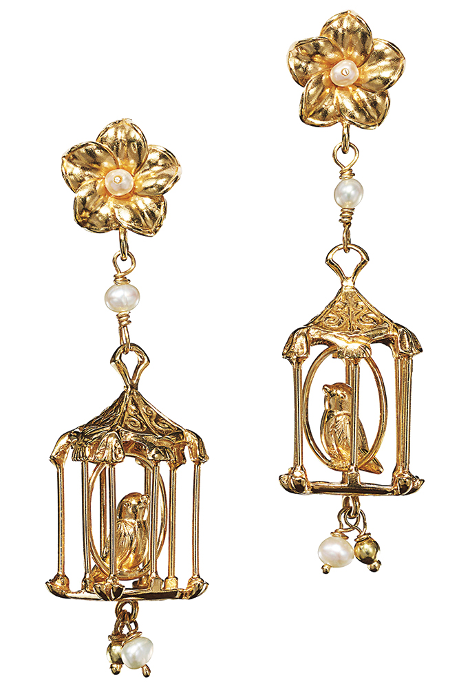 Birdcage earrings by Of Rare Origin